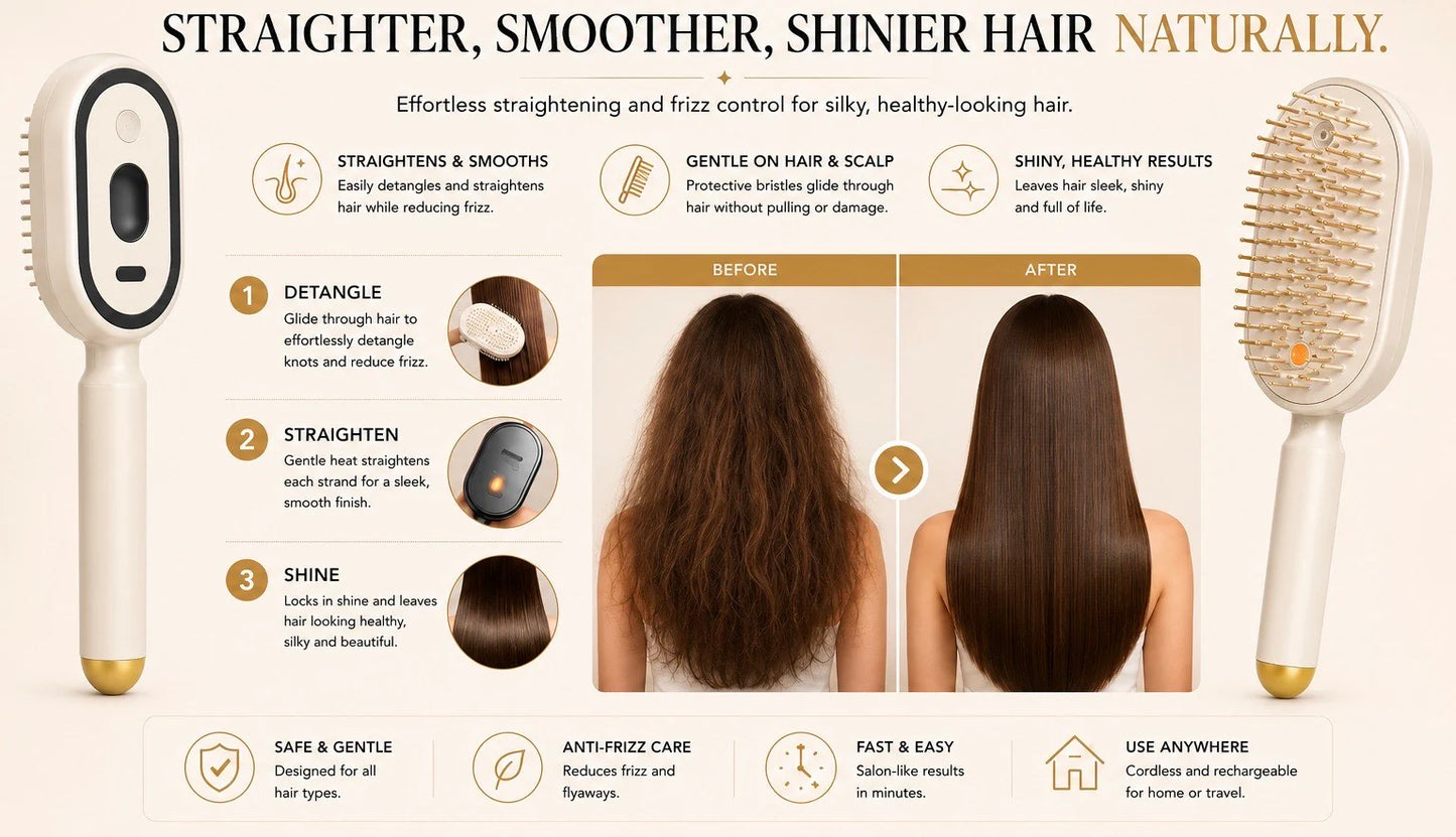 SilkBeam Rechargeable Hair Straightener Brush