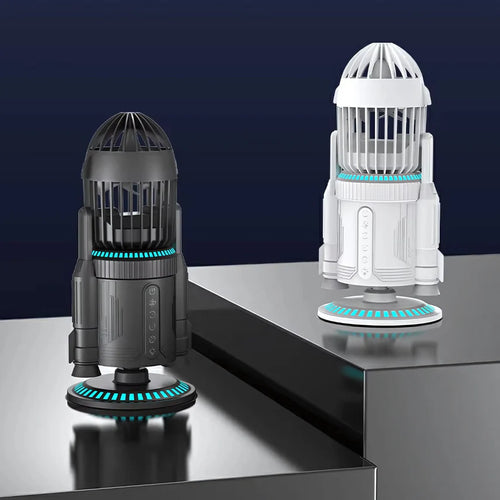 RGB Rocket Launch Circulation Fan – Mist Effect | 90° Oscillation