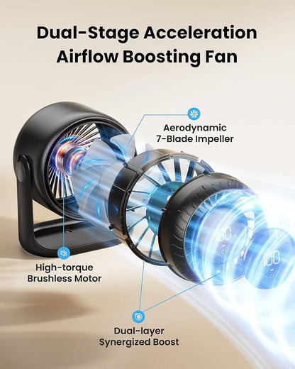 RGB Rocket Launch Circulation Fan – Mist Effect | 90° Oscillation