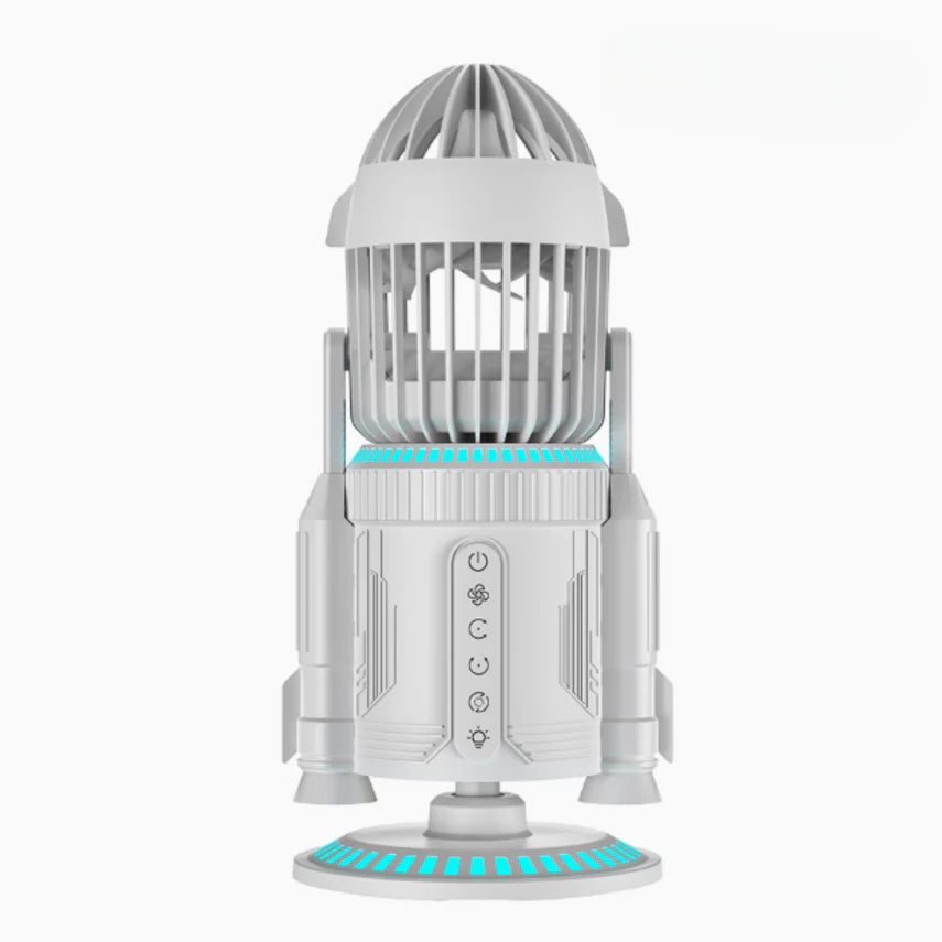RGB Rocket Launch Circulation Fan – Mist Effect | 90° Oscillation